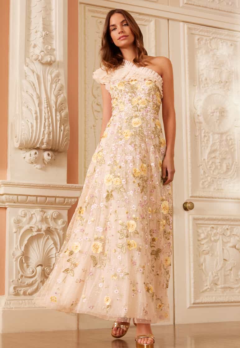 Florine One-Shoulder Ankle Gown